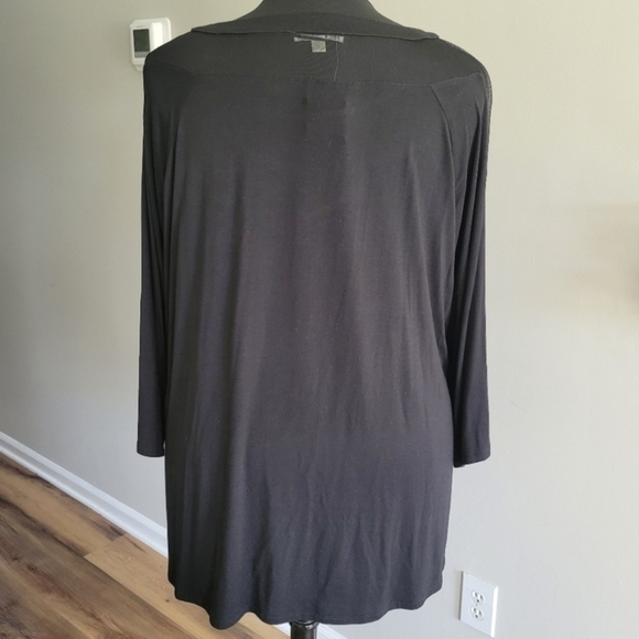 Spense Women's Plus Black Mesh Sheer Flowy Flounce Net Tunic Top Blouse 3X - Picture 6 of 6